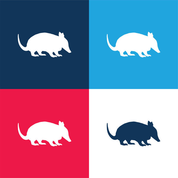 Ant Eater Shape синий и красный четыре цвета минимальный набор значков