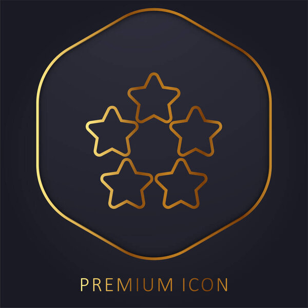 5 Stars golden line premium logo or icon