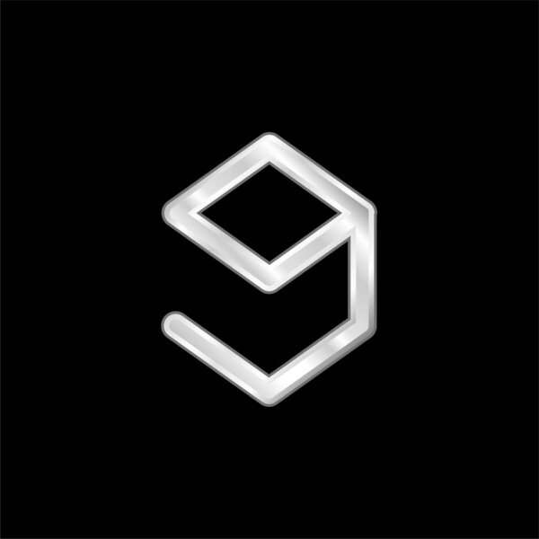 9gag Logo silver plated metallic icon