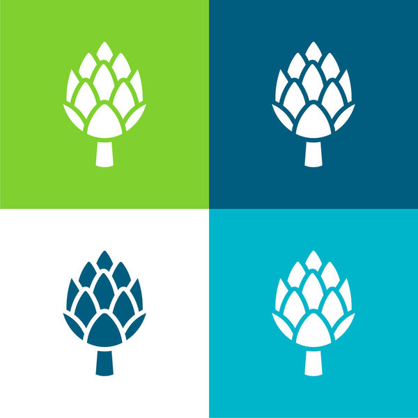 Артишок плоские четыре цвета минимальный набор значков