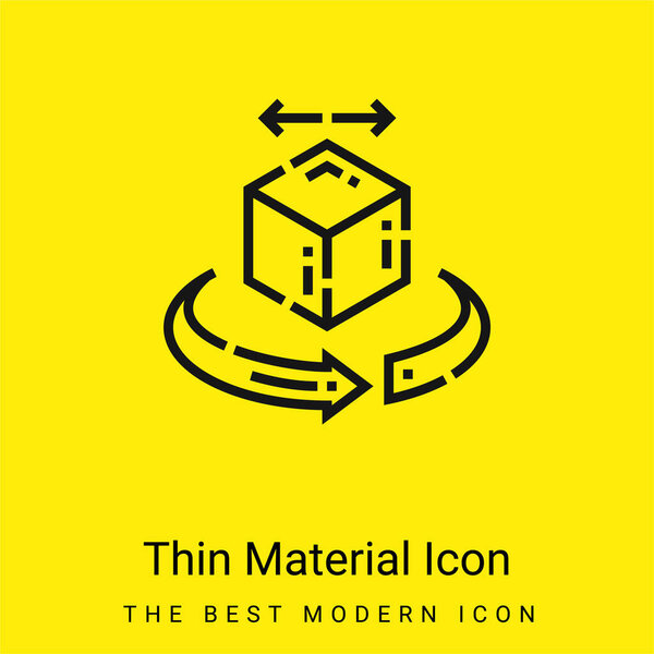 3d минимальный ярко-желтый значок материала