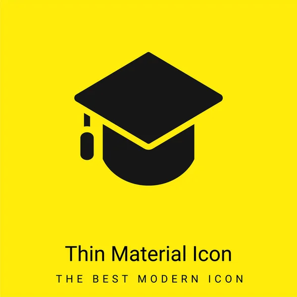 Big Mortarboard Minimal Icône Matériau Jaune Vif — Image vectorielle