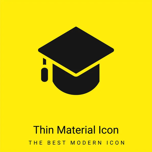 Big Mortarboard Minimale Brillante Icona Materiale Giallo — Vettoriale Stock