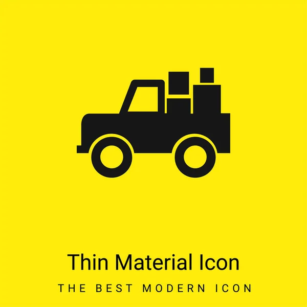 stock vector All Terrain Vehicle With Cargo minimal bright yellow material icon