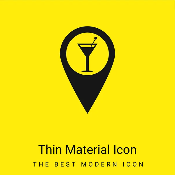 Bar Pin Icona Minimale Materiale Giallo Brillante — Vettoriale Stock