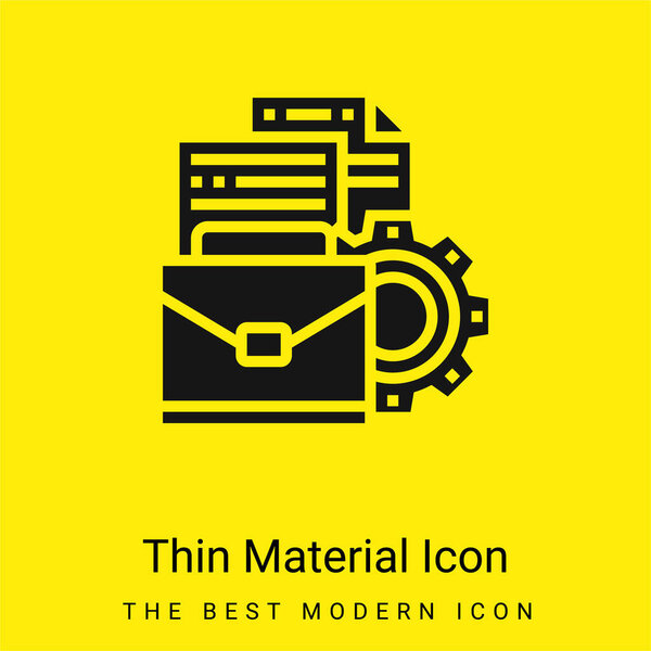 Maletín Mínimo Icono Material Amarillo Brillante — Vector de stock