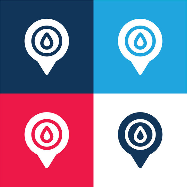 Кровавый синий и красный четыре цвета минимальный набор значков