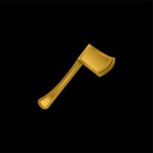 Axe gold plated metalic icon or logo vector