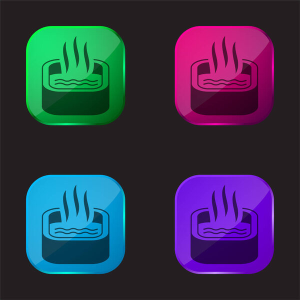 Bath Of Immersion four color glass button icon