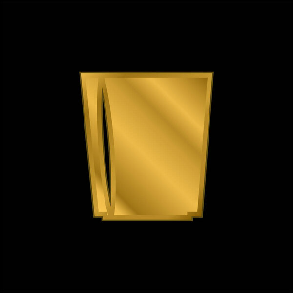 Черный стекло боковой вид позолоченный металлический значок или вектор логотипа