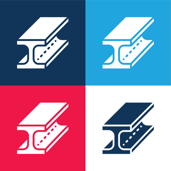 Beam blue and red four color minimal icon set