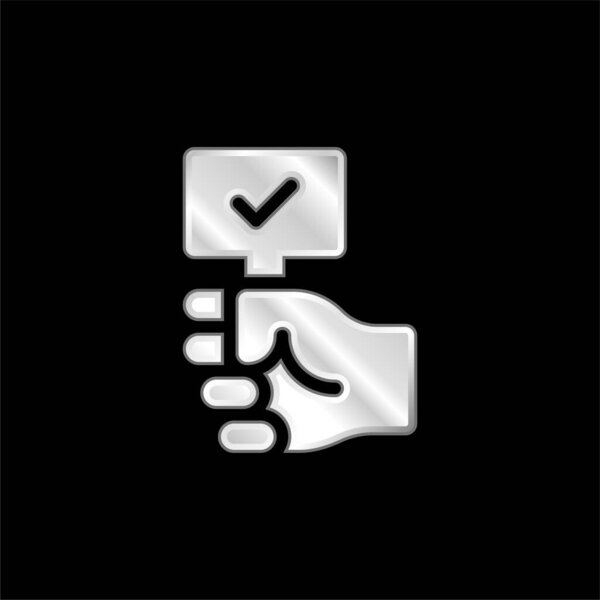 Auction silver plated metallic icon