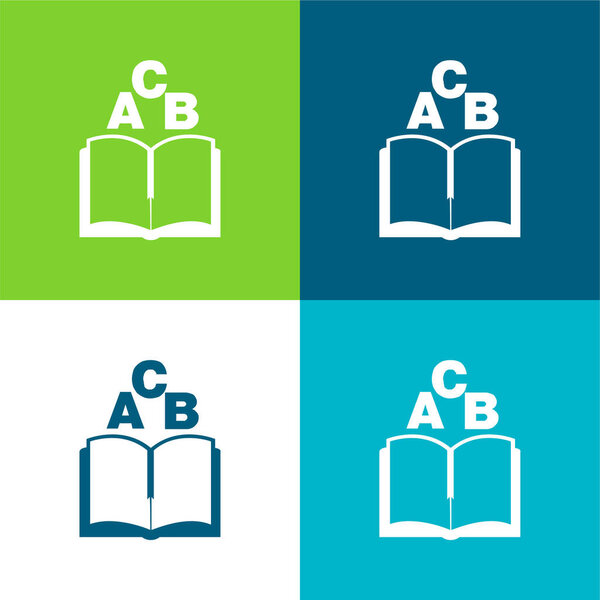 ABC Book Flat four color minimal icon set