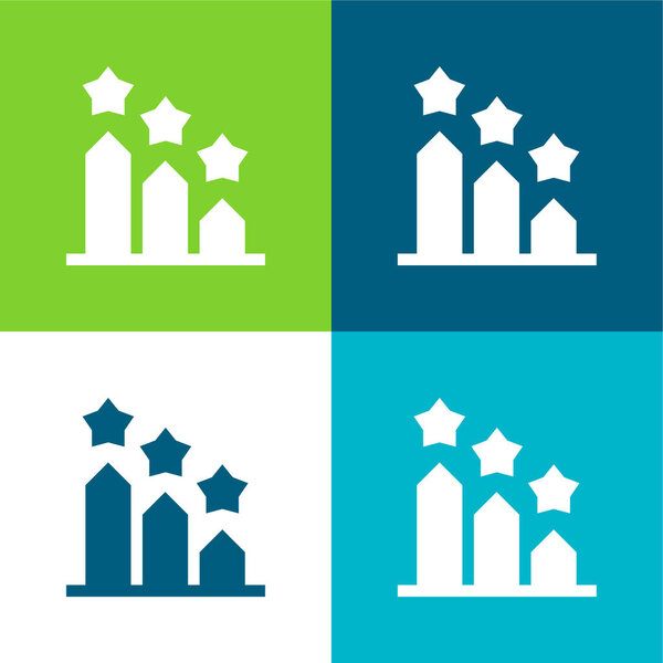 Плоский четырехцветный минимальный набор иконок