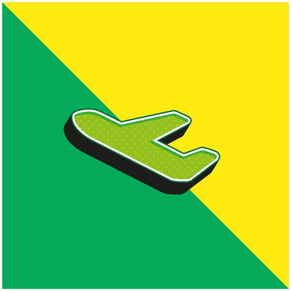 Airport Departures Green and yellow modern 3d vector icon logo