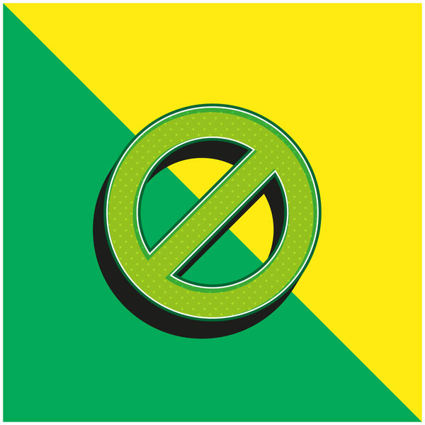 Блок зеленый и желтый современный трехмерный векторный логотип