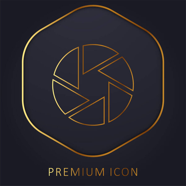 Aperture golden line premium logo or icon