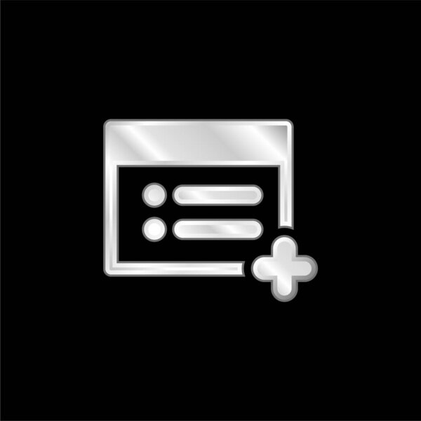 Add Web Page silver plated metallic icon