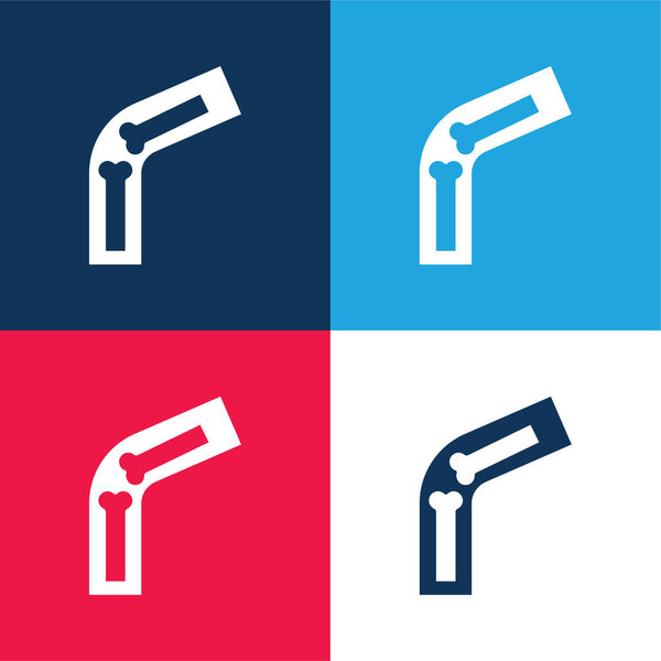 Bones blue and red four color minimal icon set