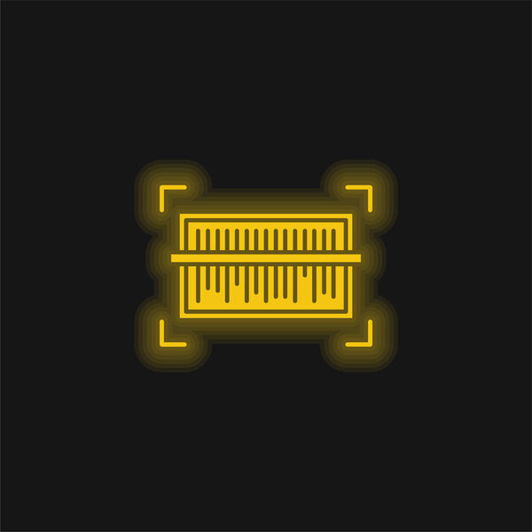 Желтый светящийся неоновый значок