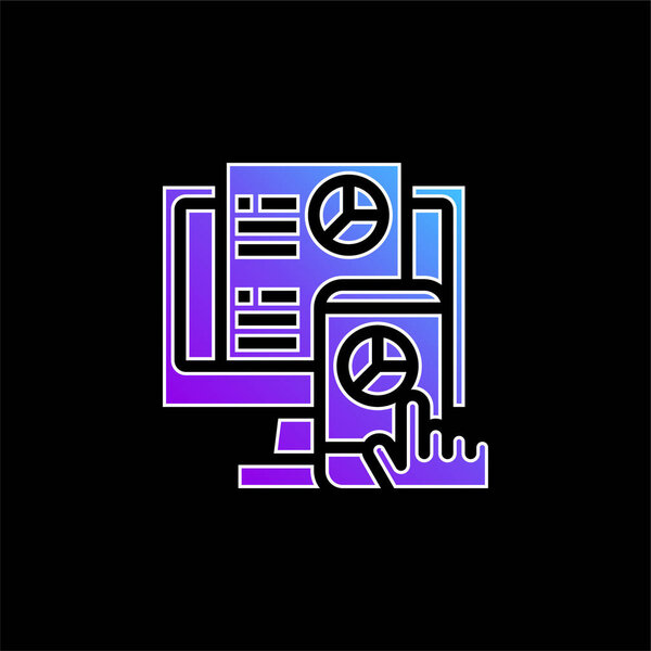Analysis blue gradient vector icon