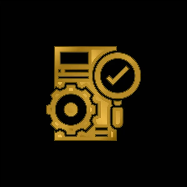 Precisión Chapado Oro Icono Metálico Logotipo Vector — Archivo Imágenes Vectoriales