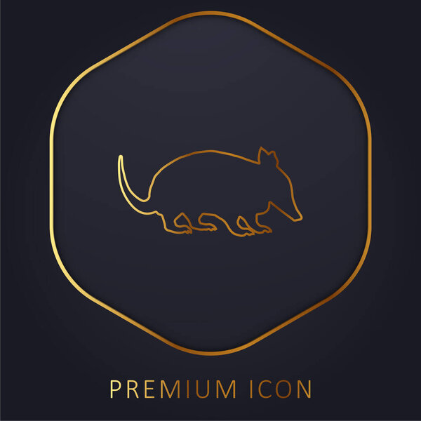 Ant Eater Shape golden line premium logo or icon
