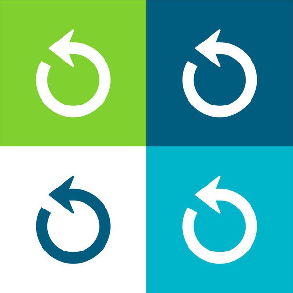 Arrow Circle Flat four color minimal icon set