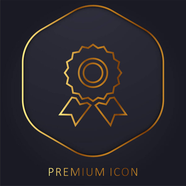 Badge golden line premium logo or icon