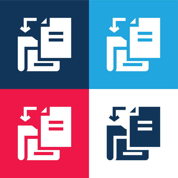 Добавить файл синий и красный четыре цвета минимальный набор значков