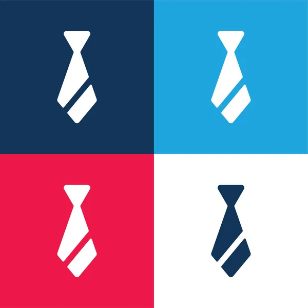 Accesorio Azul Rojo Conjunto Iconos Mínimo Cuatro Colores — Vector de stock