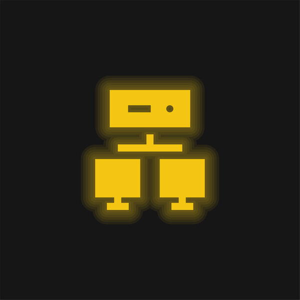 Balancer yellow glowing neon icon