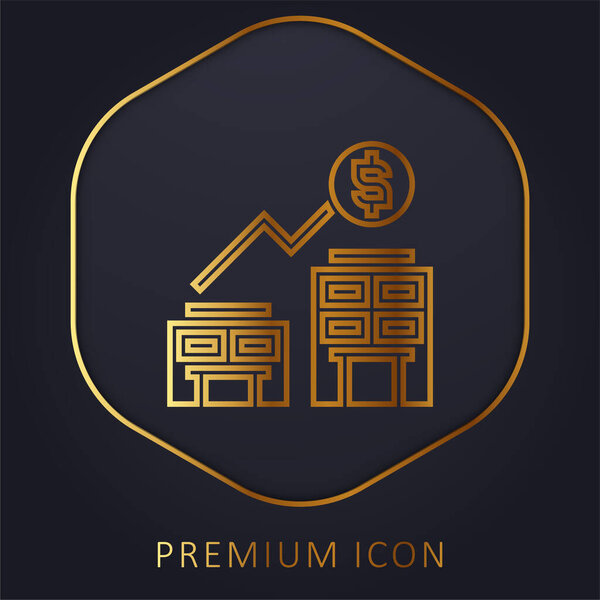 Acquisition golden line premium logo or icon