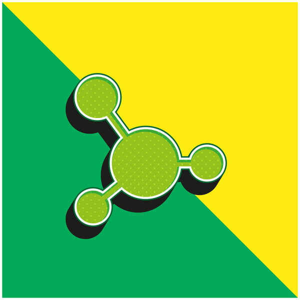 Blood Green and yellow modern 3d vector icon logo