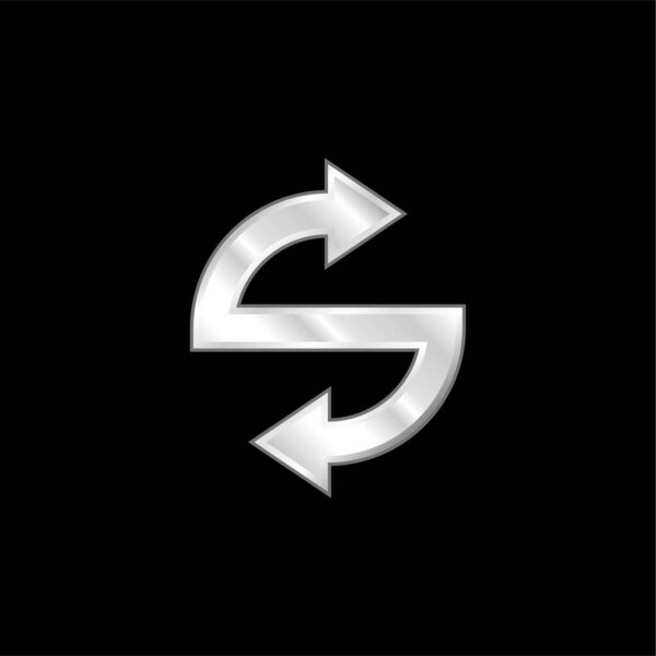 Arrows silver plated metallic icon