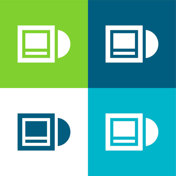Album Flat four color minimal icon set
