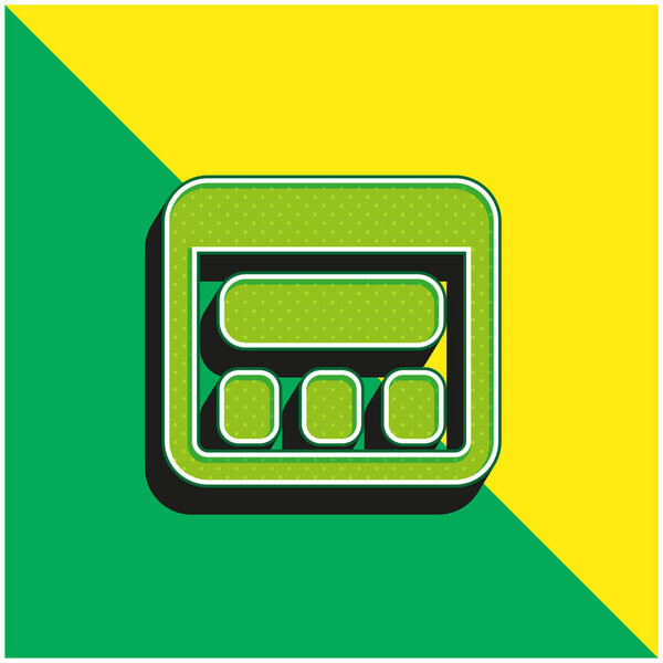 Apps Green and yellow modern 3d vector icon logo