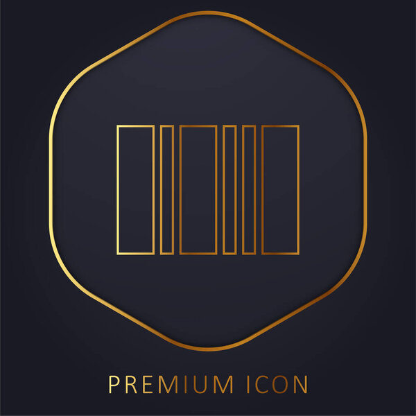 Bar Code golden line premium logo or icon