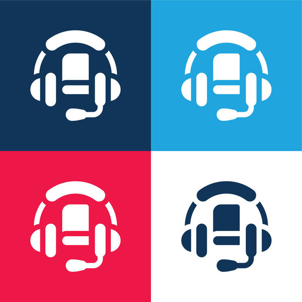 Аудио книга синий и красный четыре цвета минимальный набор значков