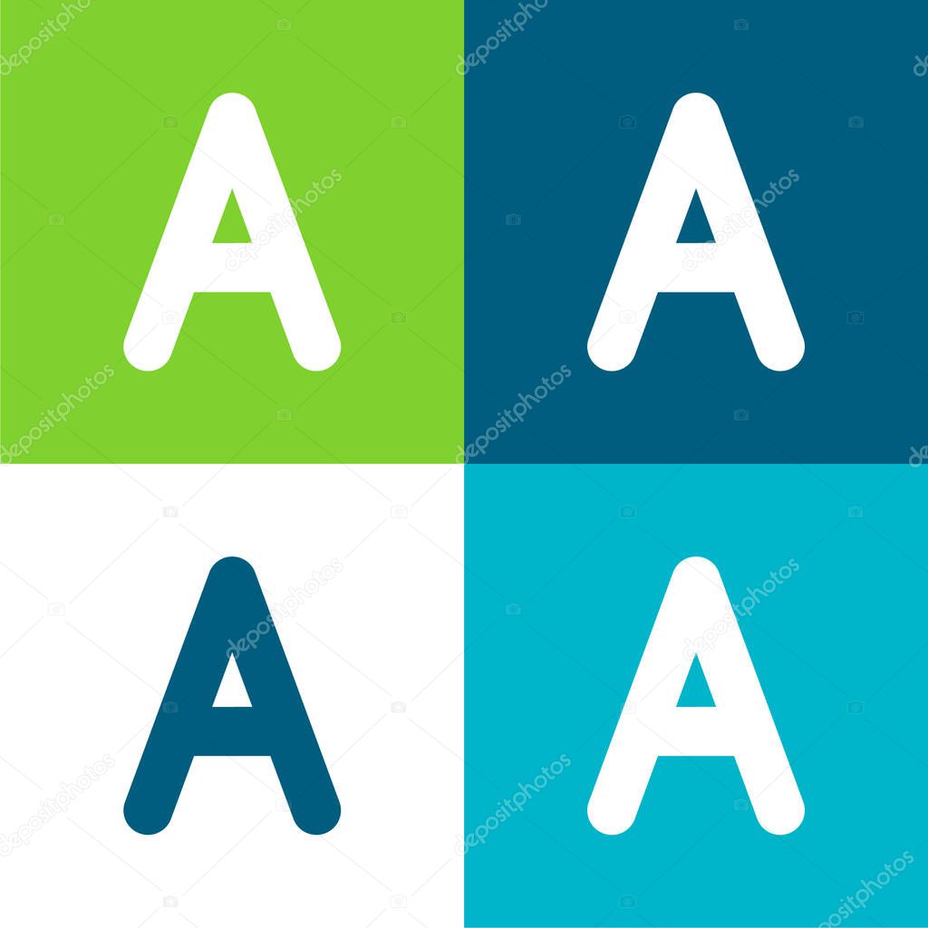 A Flat four color minimal icon set