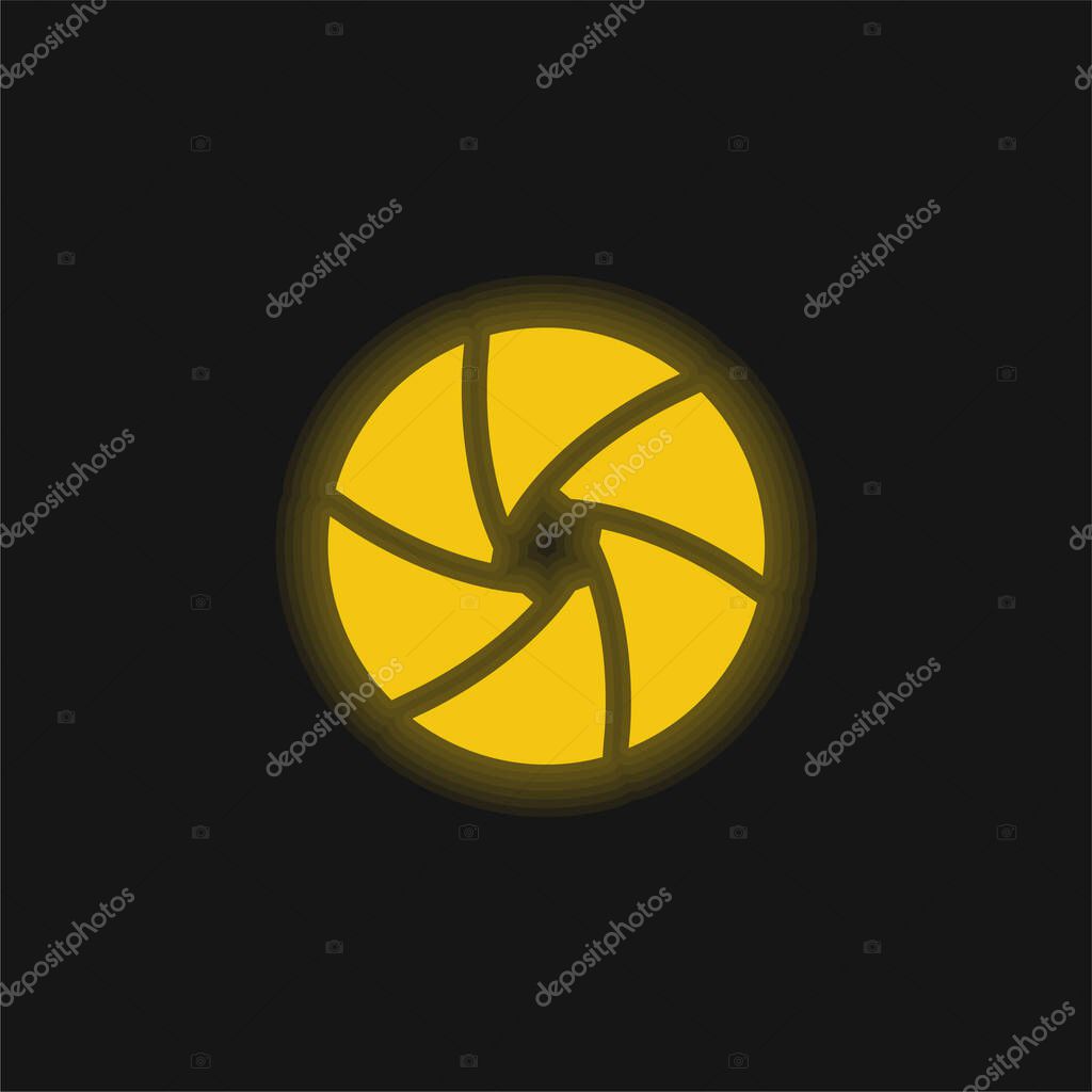 Aperture yellow glowing neon icon