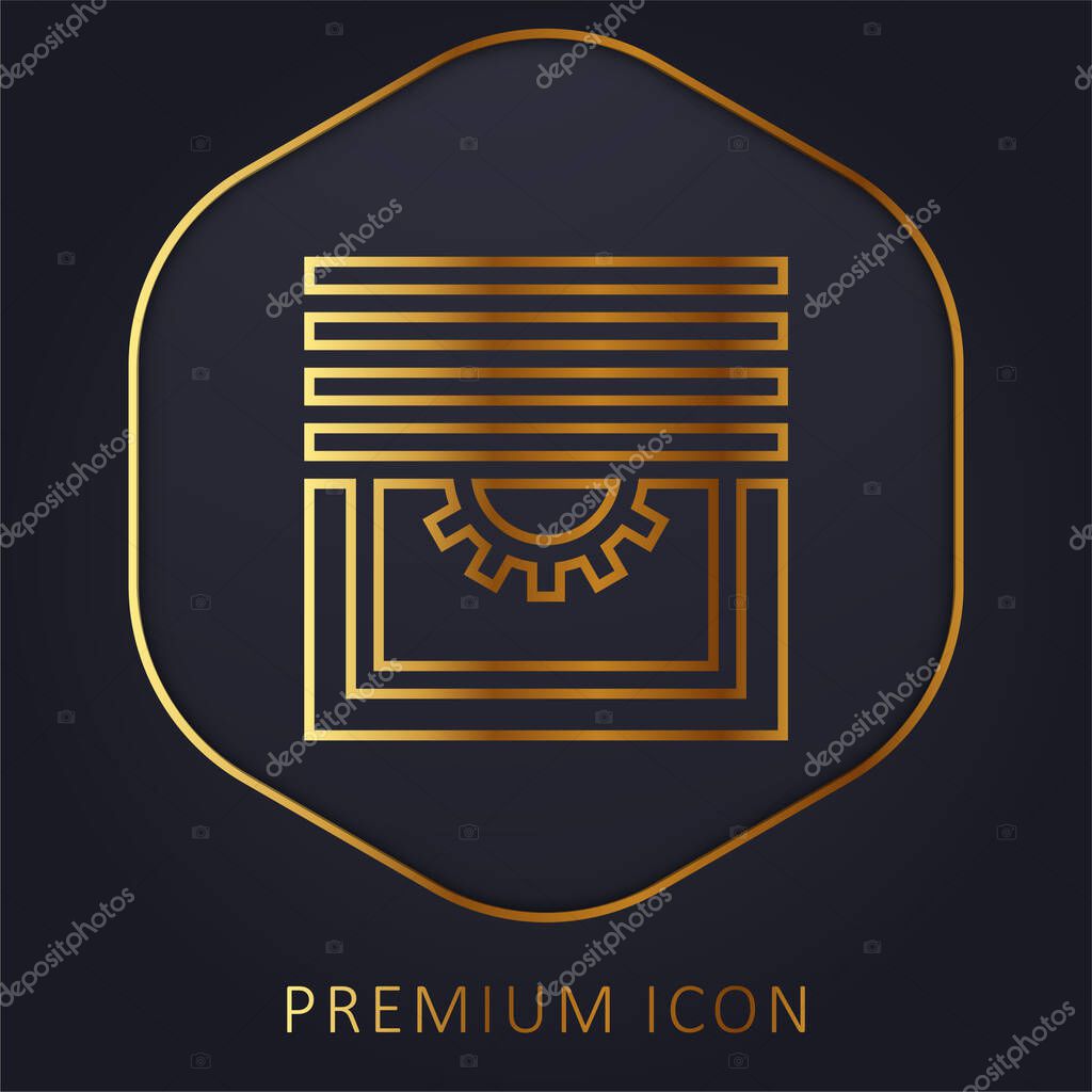 Blinds golden line premium logo or icon