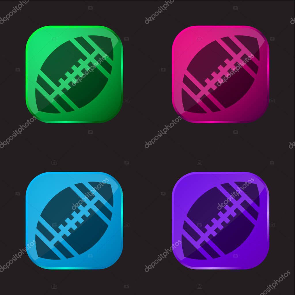 American Football four color glass button icon