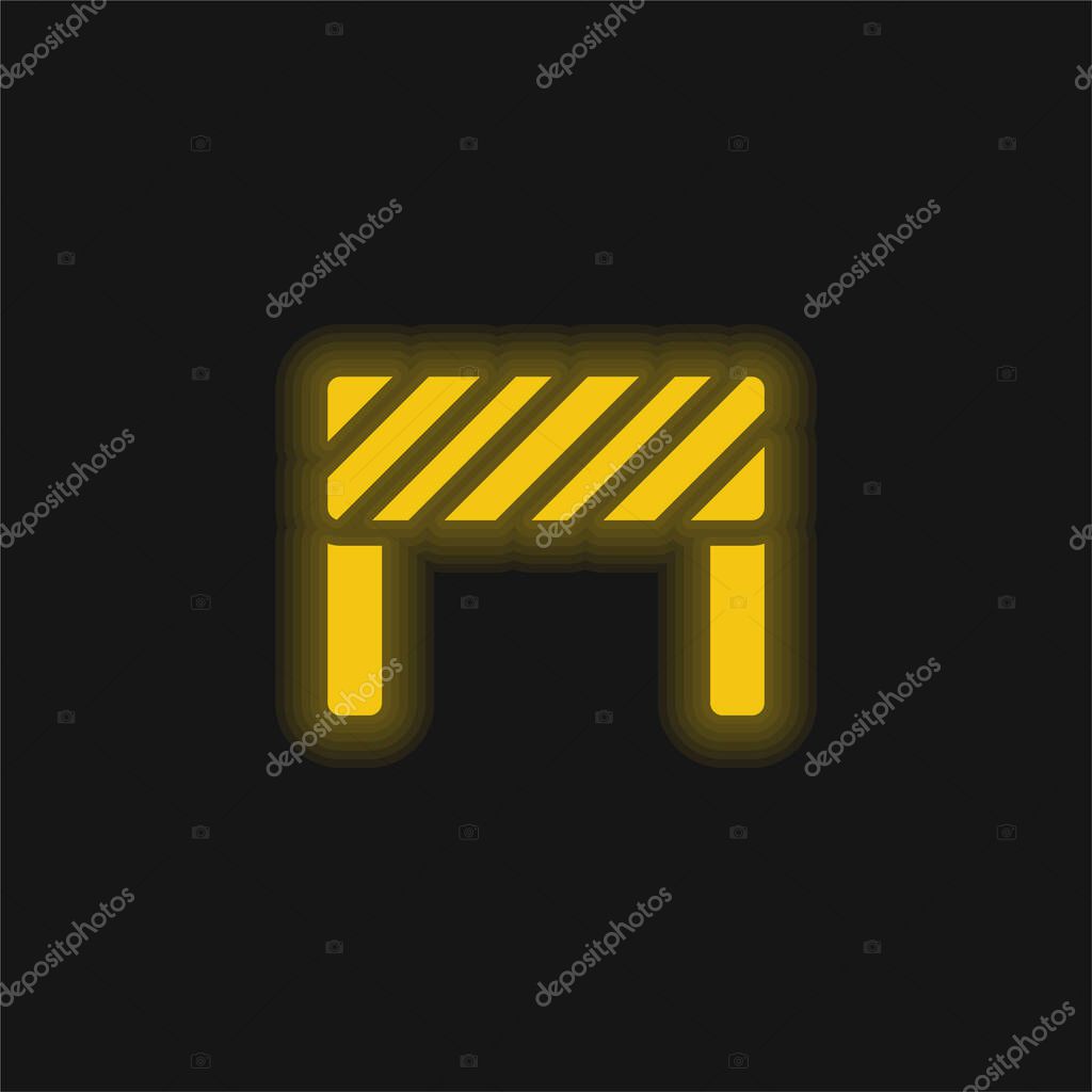 Barrier yellow glowing neon icon