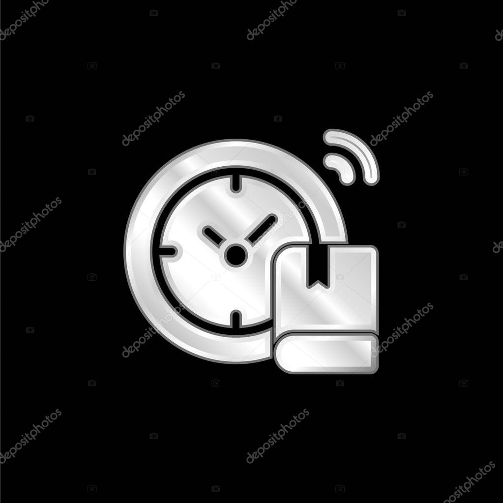 Back To School silver plated metallic icon