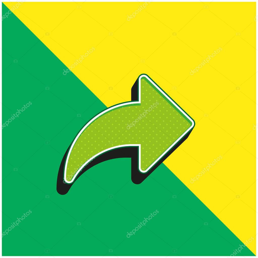 Arrow Green and yellow modern 3d vector icon logo