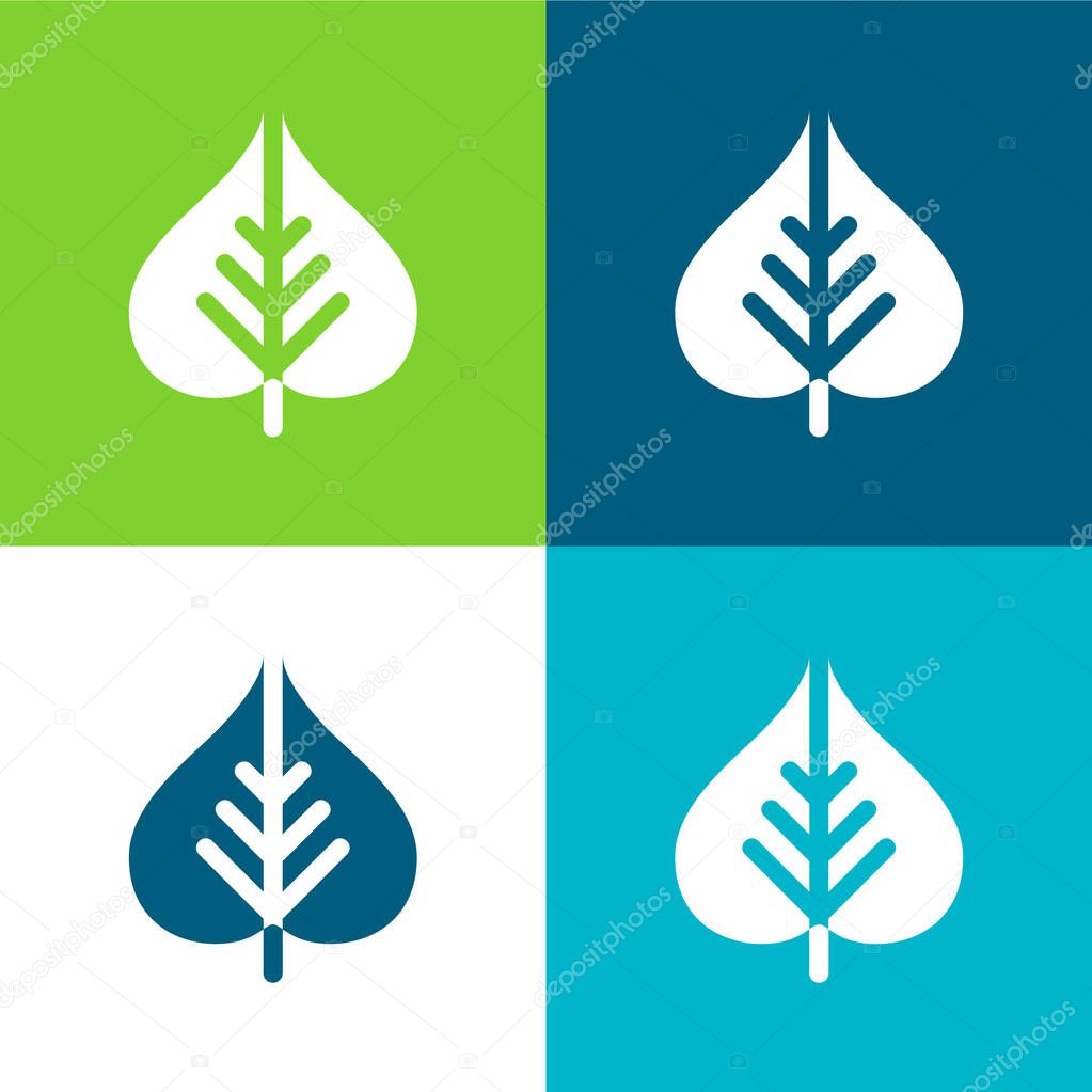Bodhi Leaf Flat four color minimal icon set