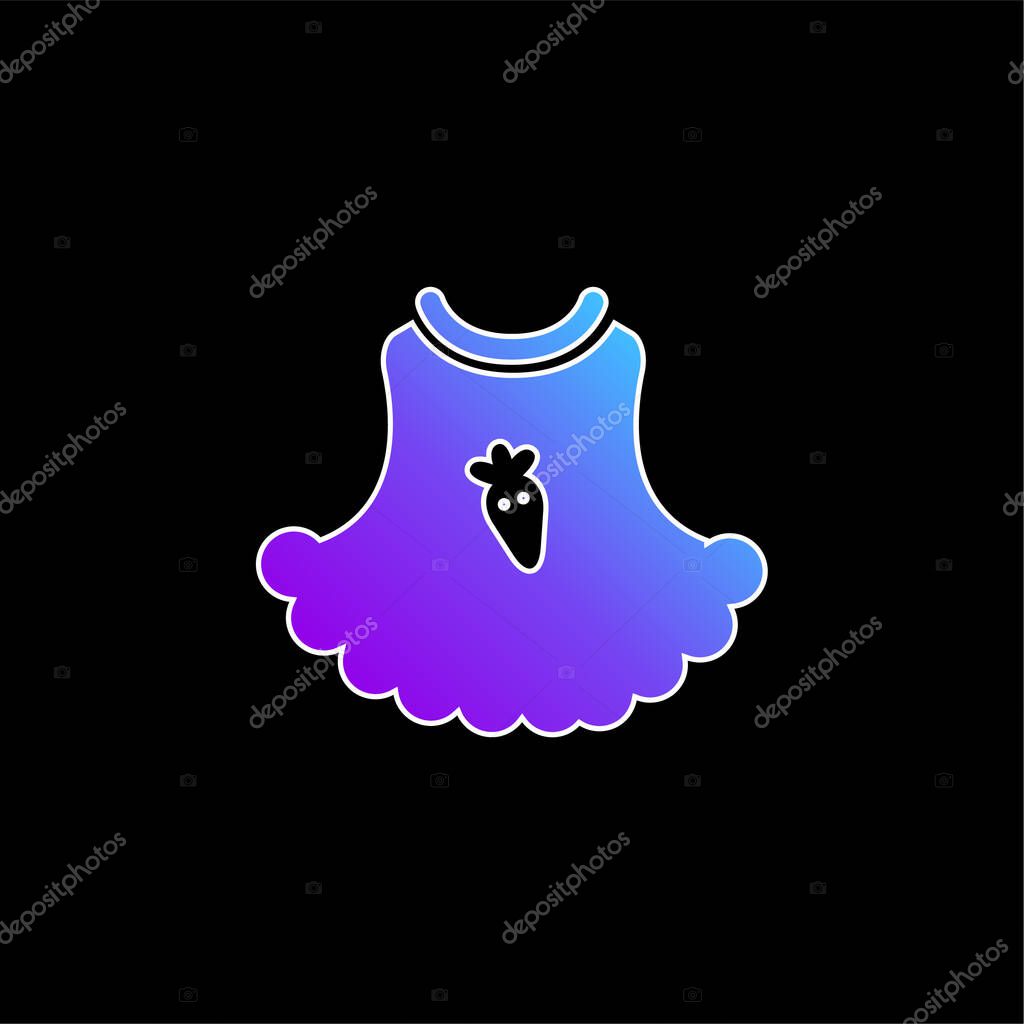 Baby Dress With A Strawberry Cartoon Illustration blue gradient vector icon