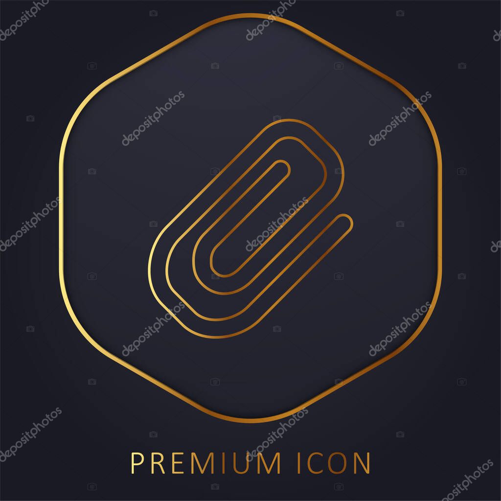 Attachment Diagonal Symbol Of A Paperclip golden line premium logo or icon
