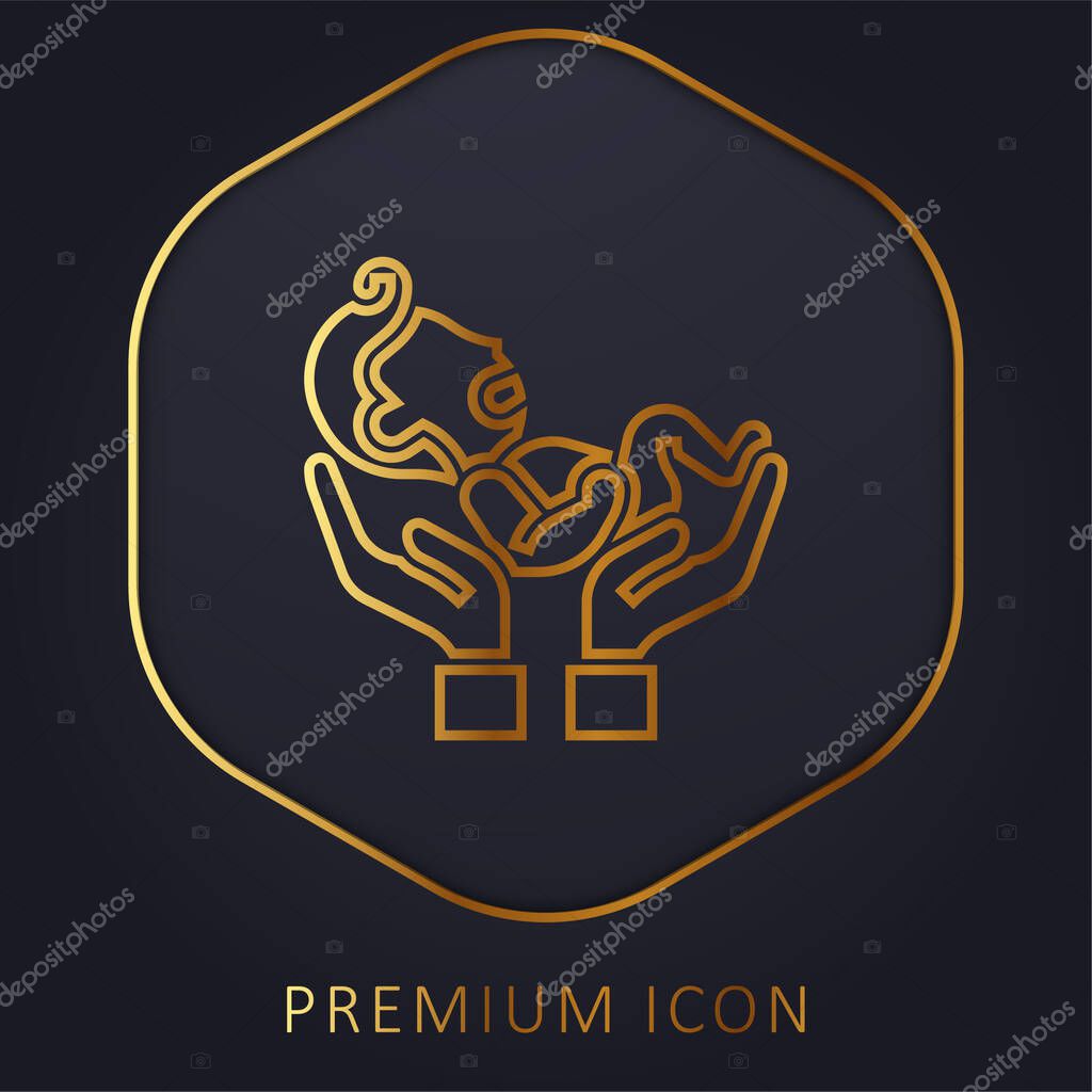 Baby golden line premium logo or icon